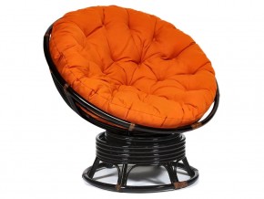 Кресло-качалка Papasan w 23/01 B с подушкой Antique brown, ткань Оранжевый в Нижних Сергах - nizhnie-sergi.магазин96.com | фото