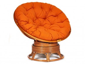 Кресло-качалка Papasan w 23/01 B с подушкой Cognac, ткань Оранжевый в Нижних Сергах - nizhnie-sergi.магазин96.com | фото