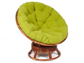 Кресло-качалка Papasan w 23/01 B с подушкой Pecan, флок Олива в Нижних Сергах - nizhnie-sergi.магазин96.com | фото