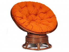 Кресло-качалка Papasan w 23/01 B с подушкой Pecan, ткань Оранжевый в Нижних Сергах - nizhnie-sergi.магазин96.com | фото